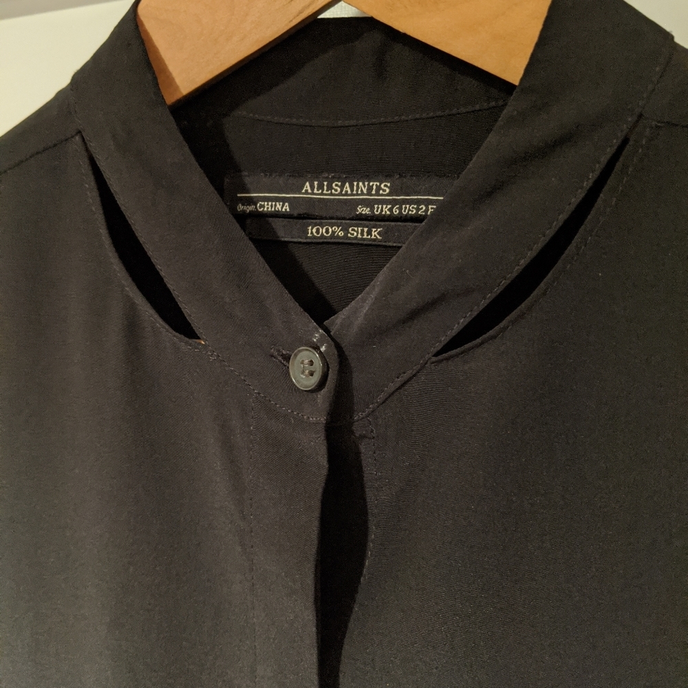 All saints slit collar shirt dress